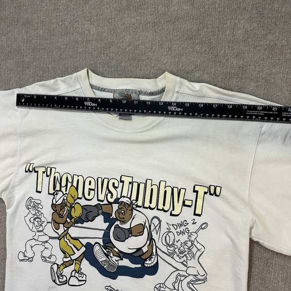 Vintage Raw Blue ABR Mens  Large T Shirt TBone Vs TubbyT Hip Hop Y2K White L - Picture 6 of 12